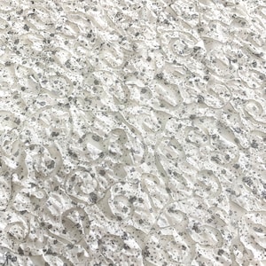 Ivory Double Knit Swirl Pattern w/ Shiny Silver Foil Stretch Polyester Spandex Fabric