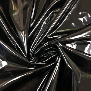 6 COLORS, Polyester Spandex Shiny Faux Liquid Vinyl Stretch Fabric