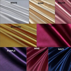 Shiny Satin Stretch Medium-Heavy Weight on Polyester Spandex Fabric- By the Yard/Bulk