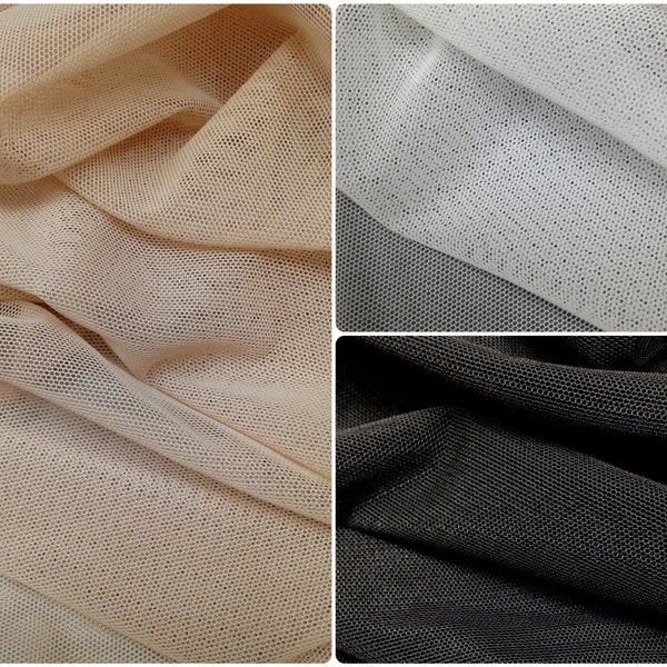 Small Hole See Through Stretch Nylon Spandex Power Mesh Fabric - 58 to 60 Inches Wide - By the Yard or Bulk