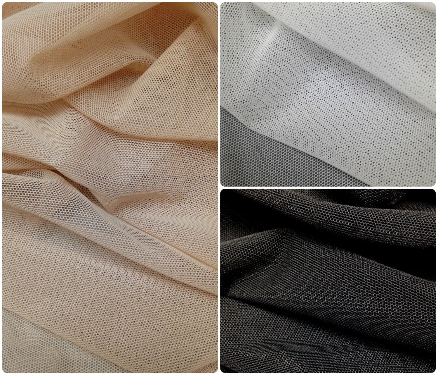 Mood Fabrics Black Stretch Polyester Power Mesh