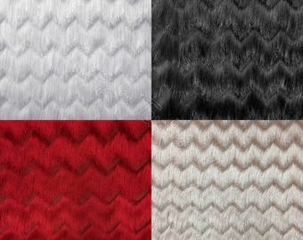 Fine Fringe Zig Zag Pattern on Polyester Spandex Mesh Fabric - 52 to 54 Inches Wide - By the Yard or Bulk