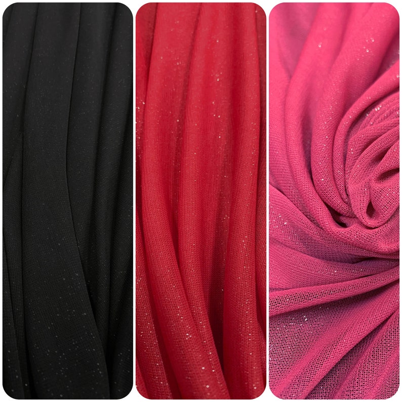 Polyester Stretch Triple Mesh See-Through w/Glitter Fabric by The Yard/Bulk image 1