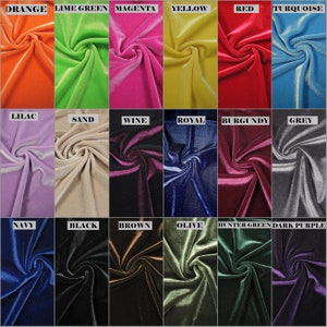 Solid Polyester Spandex Velvet 2 ways Stretch Medium Weight Fabric-By the yard