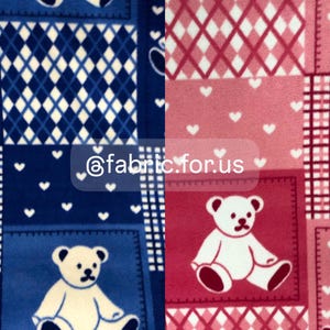 Assorted Pink or Blue, Teddy Bear, and Plaid Fleece Fabric by the Yard or Roll