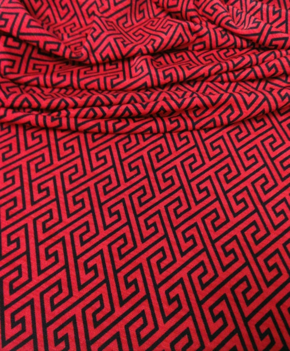 Diamond Geometric Interlocking Pattern on Stretch Bulgari Jersey Polyester Spandex Fabric - 58 to 60 Inches Wide - By the Yard or Bulk