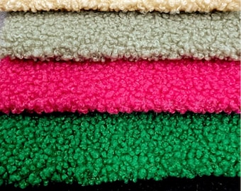 Heavy Polyester Mechanical Stretch Soft Faux Sherpa Fleece Fabric by the Yard/Bulk | Fabric For Us |
