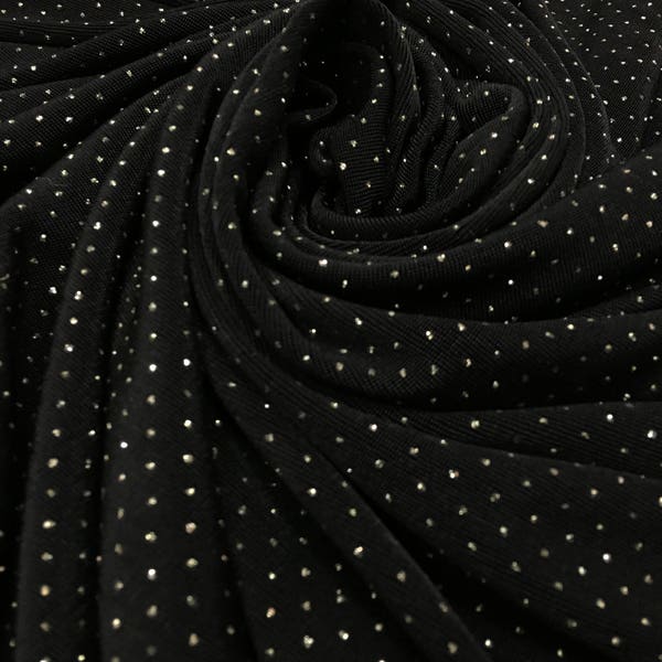 Acetate Spandex Slinky Gold Glitters Design Fabric