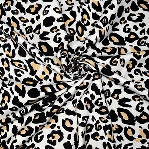 Impression de taches épaisses et épaisses de léopard de yoga sur du tissu spandex extensible en nylon par mètre ou rouleau