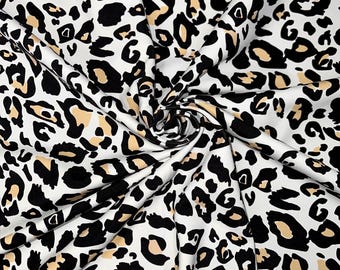 Schwerer Dicker Yoga Leopard Flecken Druck auf Nylon Stretch Spandex Stoff Meterware oder Rolle