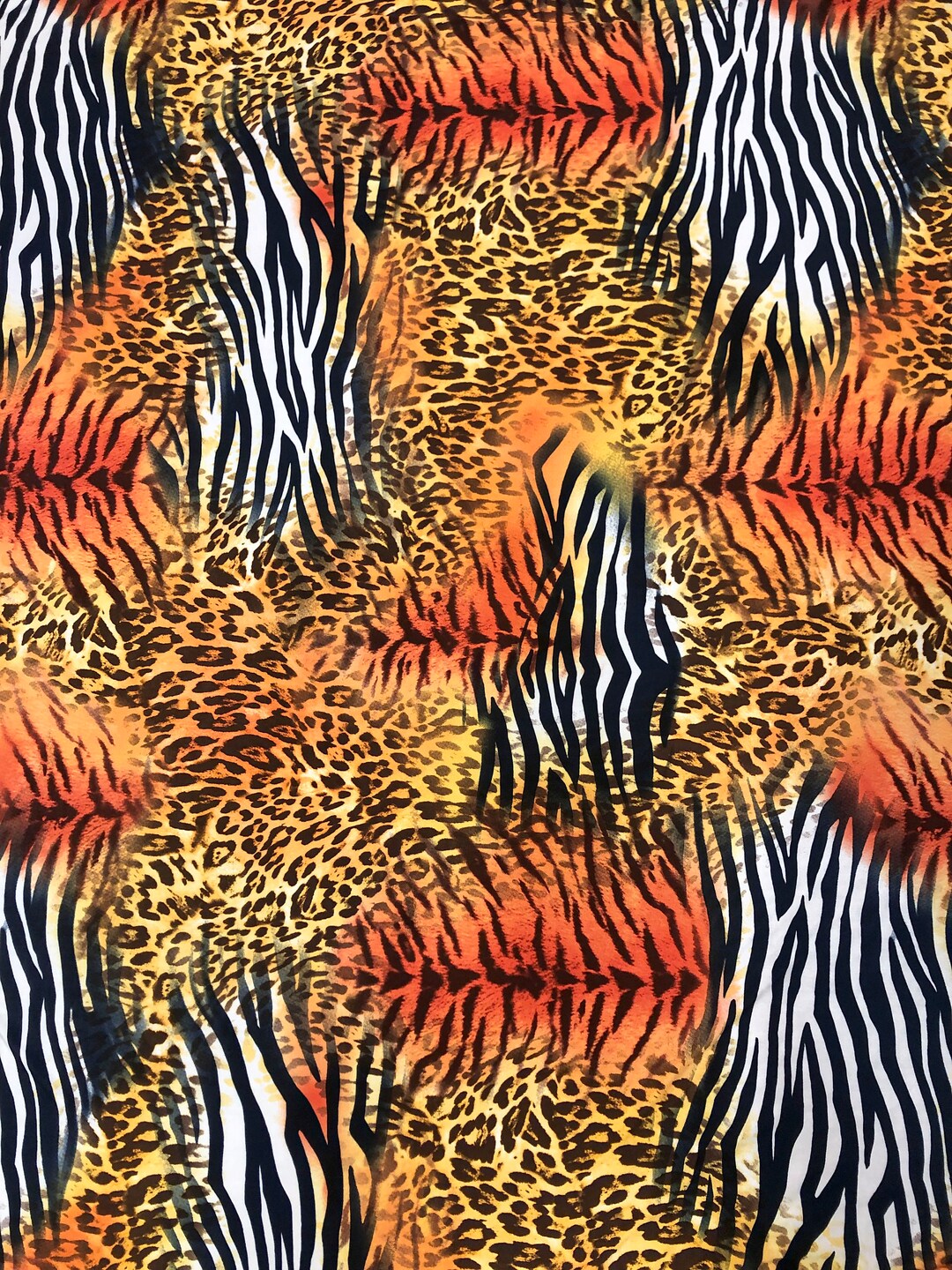 Mixed Animal Print on Polyester Spandex Fabric by the Yard or Roll - Etsy