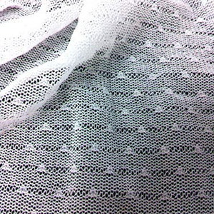 Tessuto a rete in poliestere elasticizzato con piccoli fori e motivo a mini triangoli (bianco)