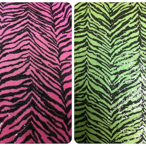 2.5mm Mini Micro Sequins Neon Zebra Pattern on Non-Stretch Nylon Mesh Fabric - 48 to 52 Inches Wide - By the Yard or Bulk