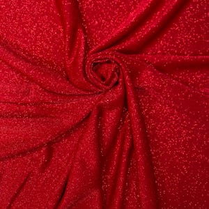 Rot oder Grün Glitter Verzaubert All Over Stretch Stoff 60 "breite Schüttgut Jägergrün & Rot