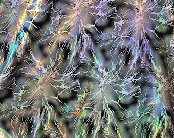 9 COLORI, stampa olografica Holo Lightning Thunder su tessuto spesso in nylon spandex tagliato su misura