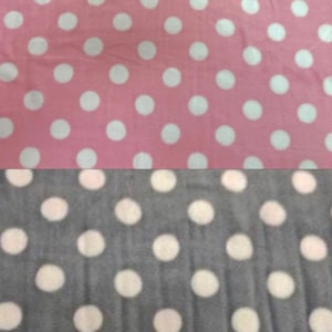 Assorted Anti-Pill Pink/Blue/Gray Polka Dot, I Love You Daddy or Mommy Fleece Fabric by the Yard