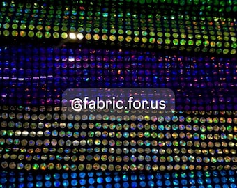 Tessuto olografico trasparente in poliestere spandex da 3 mm tagliato su misura (VENDITA FINALE)