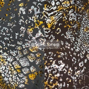Wild Animal Print Metallic Foil on Stretch Lightweight Polyester Spandex Fabric  FINAL SALE