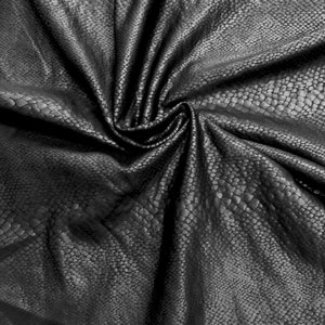 Black Matte Snakeskin Foil Design By the Yard/Bulk- Fabric for Us by Triple Textile