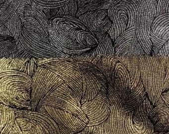 Terciopelo de poliéster y elastano de peso medio con diseño abstracto laminado / Tela para nosotros /