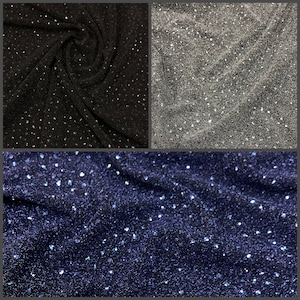 Polyester Spandex Lurex Knit w/ Glitters Fabric by the Yard