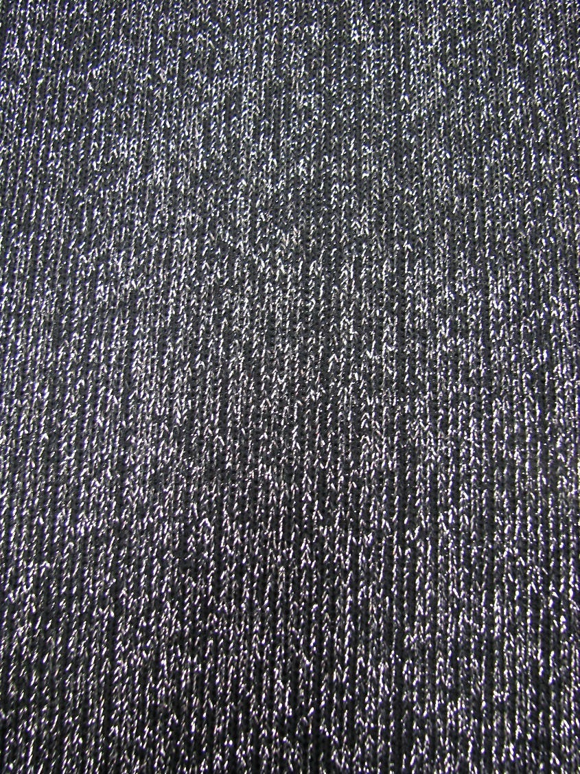 Polyester Open Weave Sweater Knit With Silver Lurex Fabric Etsy