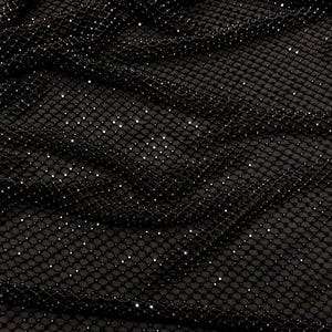 New!!! 3 COLORS High quality Elegant Iridescent Rhinestones on thick Poly Spandex Stretch Fishnet Fabric by the Yard