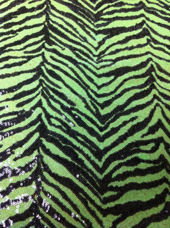 Neon Zebra Pattern 2.5mm Micro Mini Sequins on Non-Stretch Nylon Mesh Fabric Neon Zebra Pattern 2.5mm Micro Mini Sequins on Non-Stretch Nylon Mesh Fabric