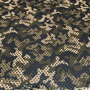 Camouflage-Design auf Polyester Spandex Stretch großes Loch 0,5 Zoll Durch die Yard/Bulk