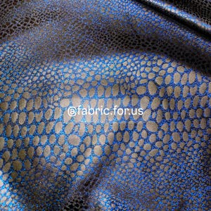 Glittery Dark Snake Foil, Polyester Spandex 2 ways Strech Fabric By the Yard/Bulk