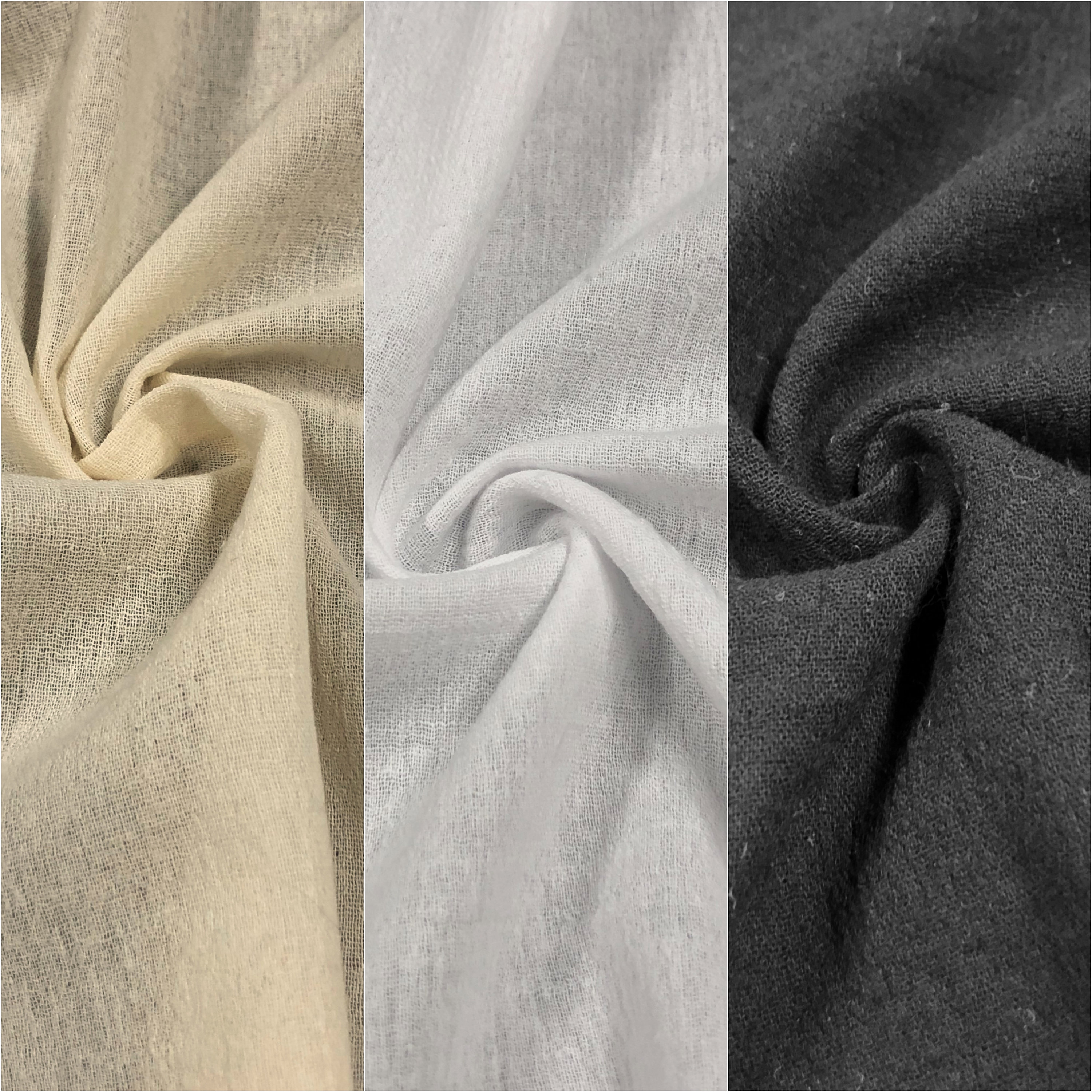 Cotton Gauze Non-stretch Light Weight Fabric by the Yard