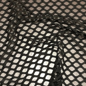 4 COLORS, Polyester Big Diamond Mesh 12mm Hole Size 2 ways Stretch See Through Fabric by the Yard/Bulk