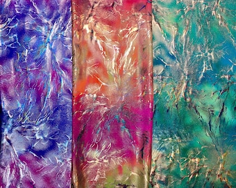 NUOVA lamina olografica Tie-Dye Thunder Lightning Strike su tessuto spesso in nylon spandex tagliato su misura