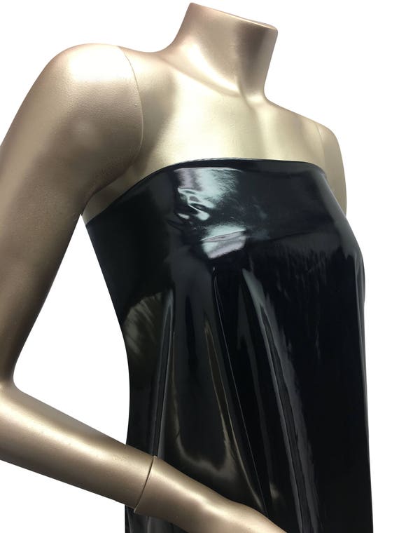 Polyester Spandex Shiny Faux Liquid Vinyl 2 Ways Stretch Fabric -   Canada