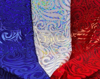 NUOVI 3 COLORI, elegante tessuto in velluto di poliestere e spandex con lamina di serpente e ologramma a spirale tagliato su misura