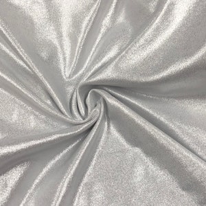 Nylon Spandex 4 ways Stretch Heavy Weight Supplex with All Over Silver Foil by the Yard/Bulk