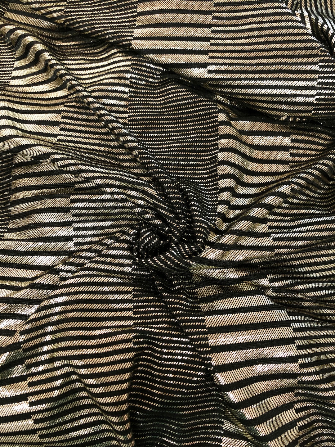 4x4 Ribbed W/ Gold Foil Stripes Design Fabric by the Yard or Bulk - Etsy