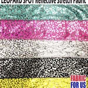 Leopard Spots reflektierender Stretch Stoff 58/60 "breit in 5 Farben - Stoff für uns von Triple Textile