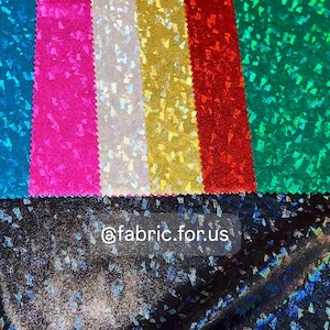 Shatter Glass Mystique Nylon Spandex 4 Ways Stretch Fabric  by the Yard or Bulk (Multiple Colors Available)