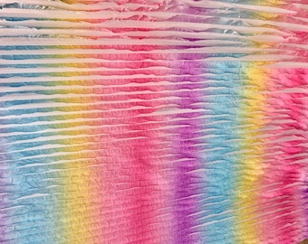 Multicolore pastel sur volants de 2,5 cm (1 po.) Tissu polyester élasthanne extensible dans les 2 sens par mètre