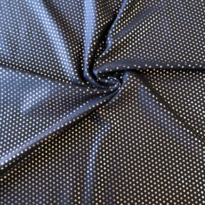 Nylon Spandex Heavy Weight 4 ways Stretch Supplex One Side Border Gold Dots Foil Design By the Yard/Bulk