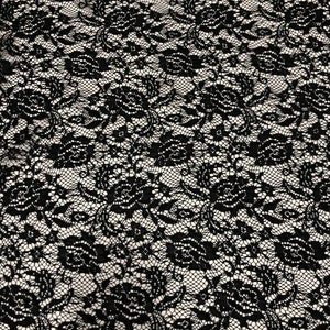 Black Floral See Through Pattern on 100%polyester Non-stretch Fabric by ...