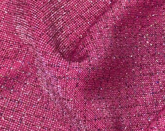 NEW Princess Multicolored Diamond Design Enchanted All Over Glitter on Berry Pink Fabric | Fabric For Us |