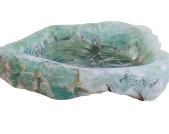Handmade Fluorite Bowl: Robin Antar Sculpture, Seafoam Green Decor