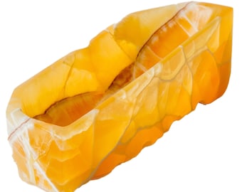 Handmade Honeycomb Calcite Sculpture: Kintsugi Style Stone Art