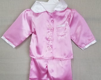 Satin pajamas set outfit for 18" doll
