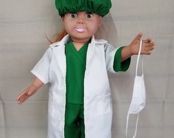7 pc Scrubs set outfit for 18" doll
