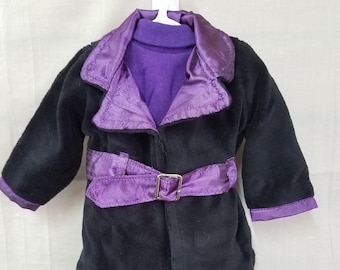 3 pc velvet jacket, pants and turtleneck outfit for 18" doll