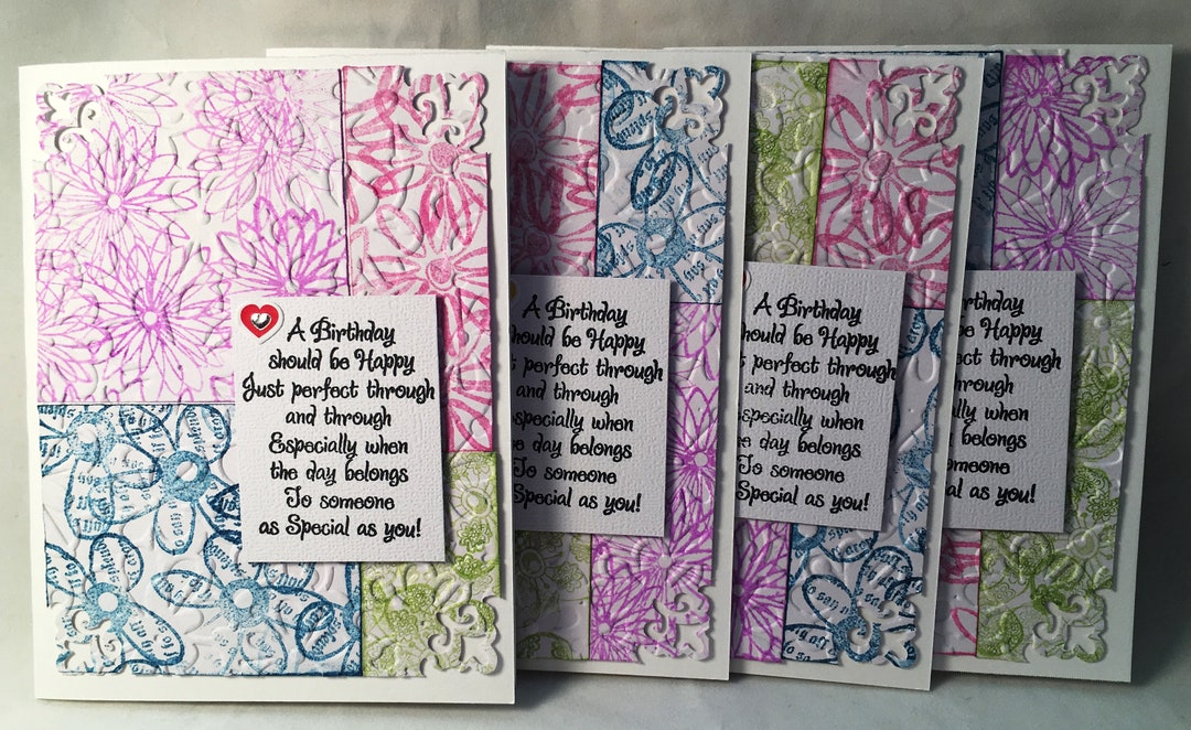Handmade Embossed Birthday Cards Etsy
