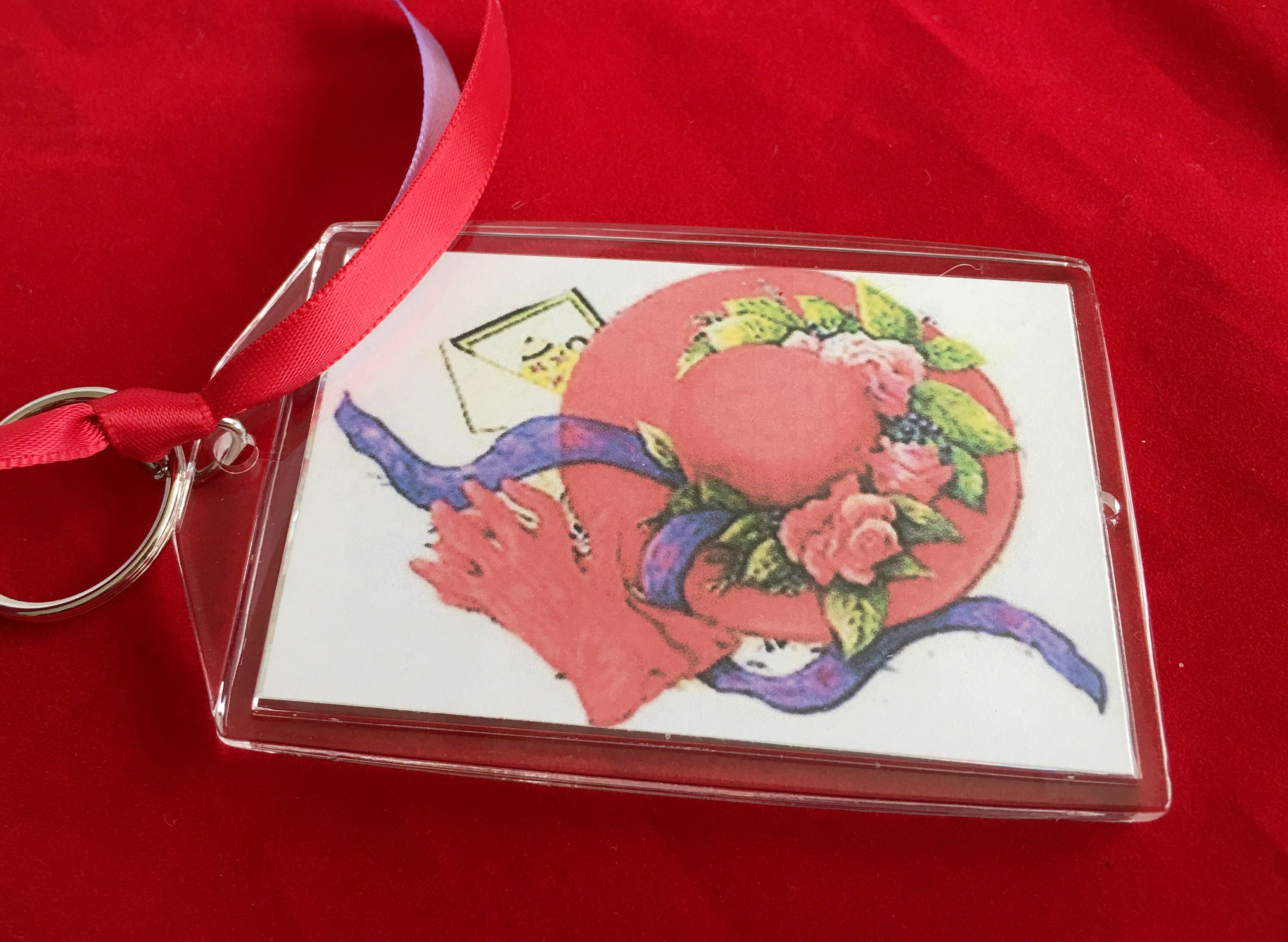 Red Hat Lady's Key Chain - Etsy